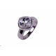 ZINZI ezüst gyűrű,szögletes kristállyal díszítve.  Kifutó termék, utolsó darabok!